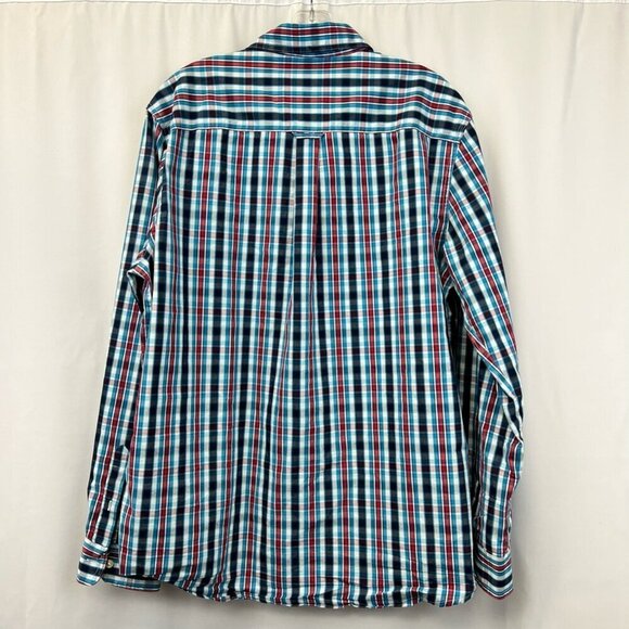 Chaps Mens Button Down Shirt Multicolor Plaid Long Sleeve Collar Pocket L - Picture 3 of 10